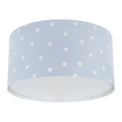 Dalber 82216T - Children's ceiling light STAR LIGHT 2xE27/60W/230V blue