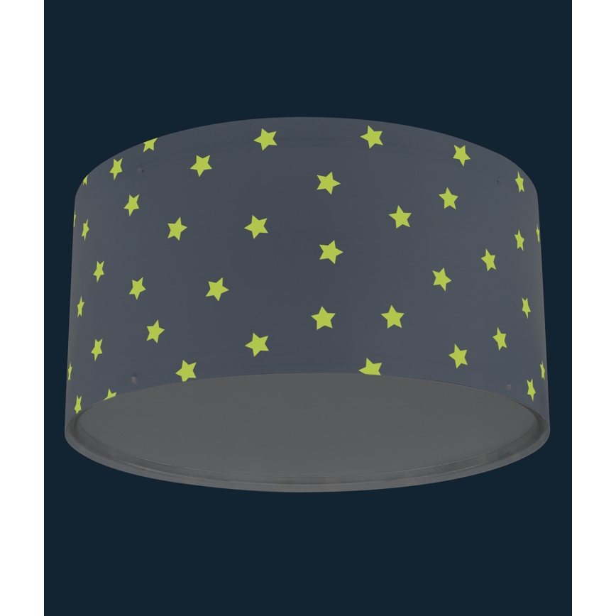 Dalber 82216T - Children's ceiling light STAR LIGHT 2xE27/60W/230V blue
