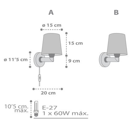 Dalber 82219B - Children's wall light STAR LIGHT 1xE27/60W/230V white