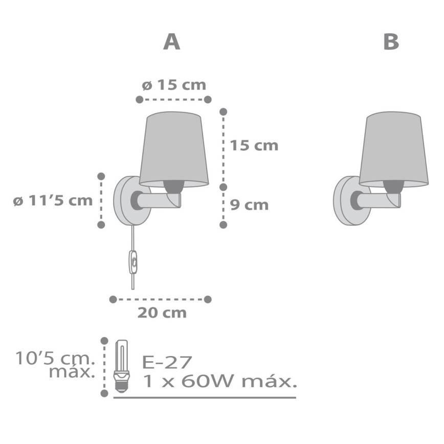 Dalber 82219B - Children's wall light STAR LIGHT 1xE27/60W/230V white