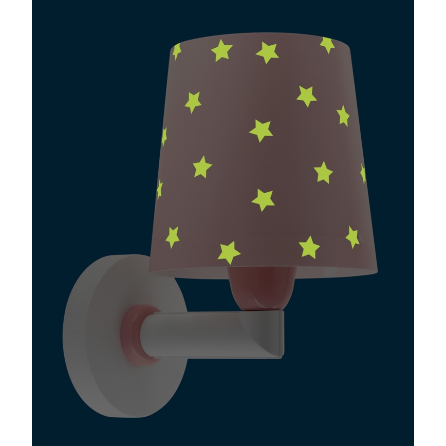 Dalber 82219S - Children's wall light STAR LIGHT 1xE27/60W/230V pink