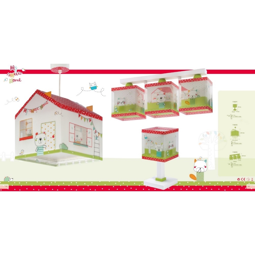 Dalber D-11673 - Children ceiling light MY SWEET HOME 3xE27/60W/230V