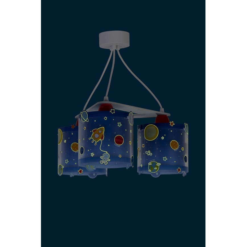 Dalber D-41344 - Children chandelier PLANETS 3xE27/60W/230V
