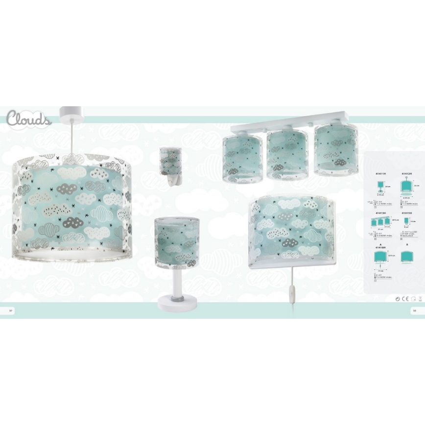 Dalber D-41412H - Children chandelier CLOUDS 1xE27/60W/230V