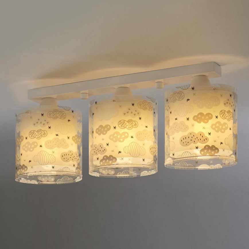 Dalber D-41413E - Children ceiling light CLOUDS 3xE27/60W/230V