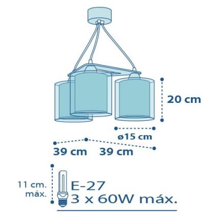 Dalber D-60614 - Children chandelier POLICE 3xE27/60W/230V