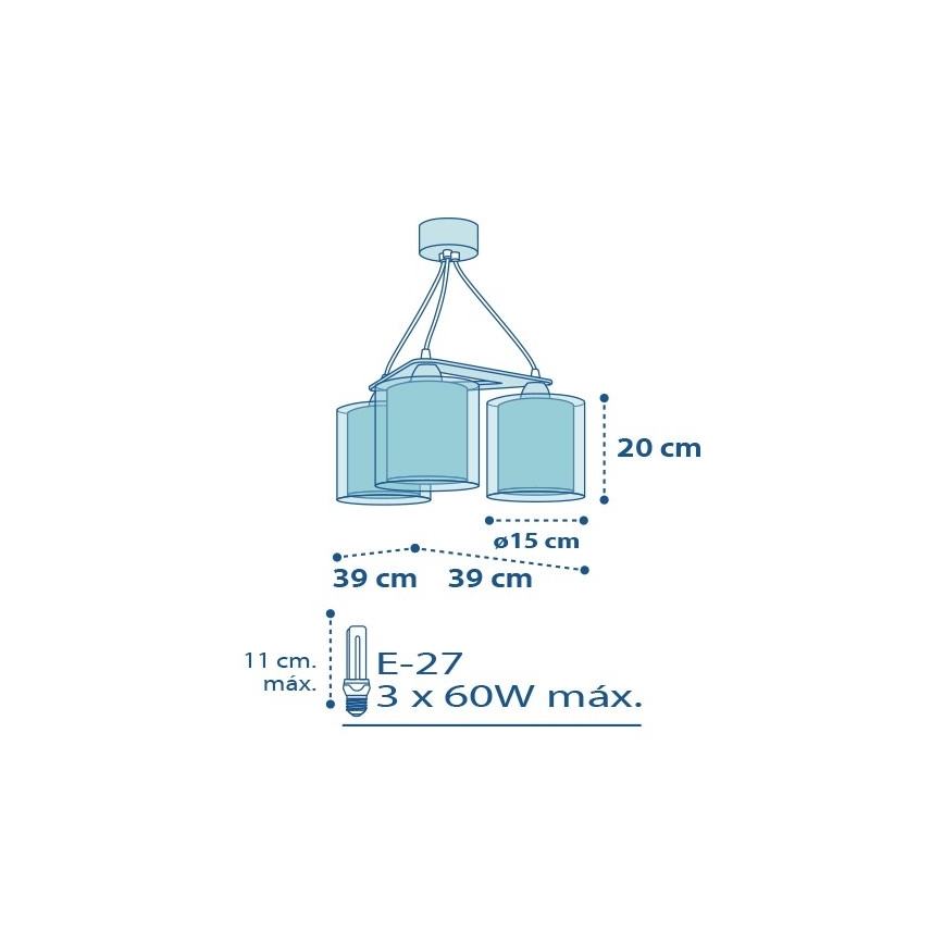 Dalber D-60614 - Children chandelier POLICE 3xE27/60W/230V