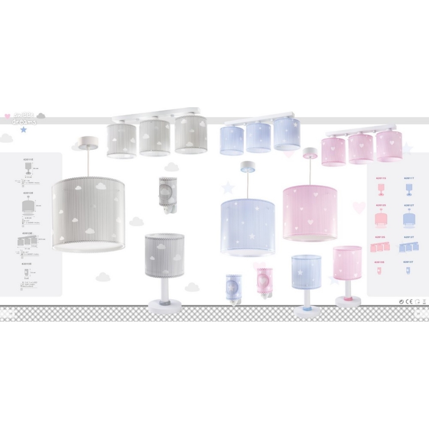 Dalber D-62012E - Children chandelier SWEET DREAM 1xE27/60W/230V