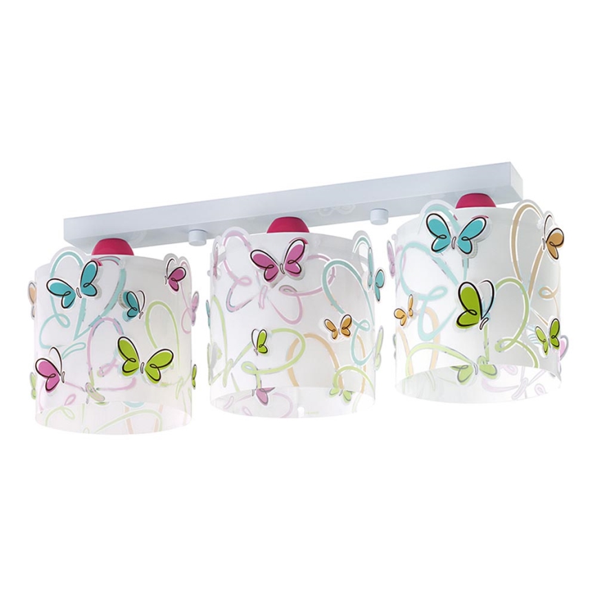 Dalber D-62143 - Children ceiling light BUTTERFLY 3xE27/60W/230V
