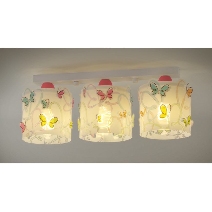 Dalber D-62143 - Children ceiling light BUTTERFLY 3xE27/60W/230V