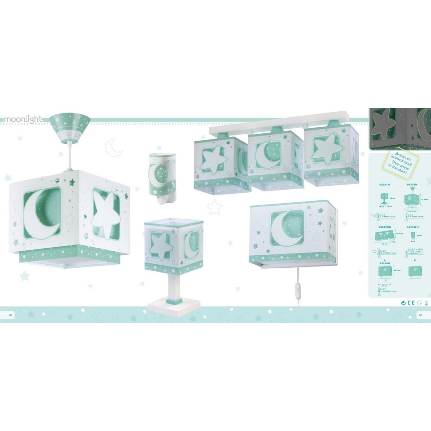 Dalber D-63232H - Children chandelier MOONLIGHT 1xE27/60W/230V