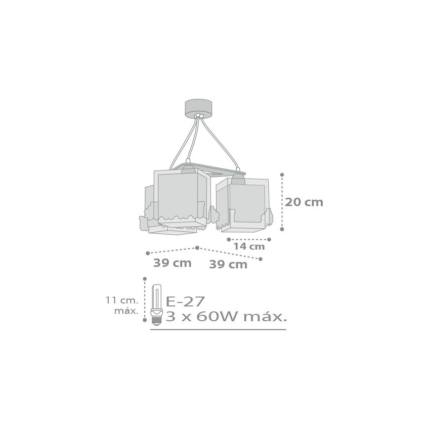 Dalber D-63534 - Children's chandelier TRAIN 3xE27/60W/230V