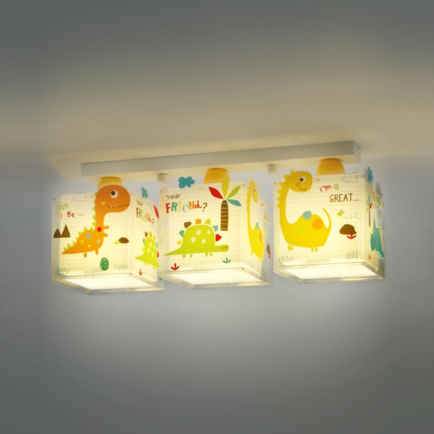 Dalber D-73453 - Children ceiling light DINOS 3xE27/60W/230V