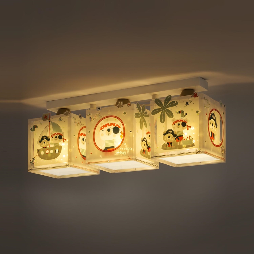 Dalber D-74553 - Children's ceiling light PIRATES 3xE27/60W/230V