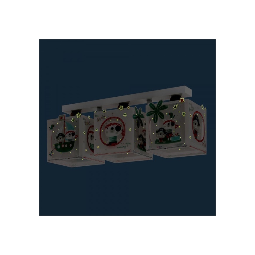 Dalber D-74553 - Children's ceiling light PIRATES 3xE27/60W/230V