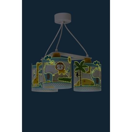 Dalber D-76114 - Children chandelier JUNGLE 3xE27/60W/230V