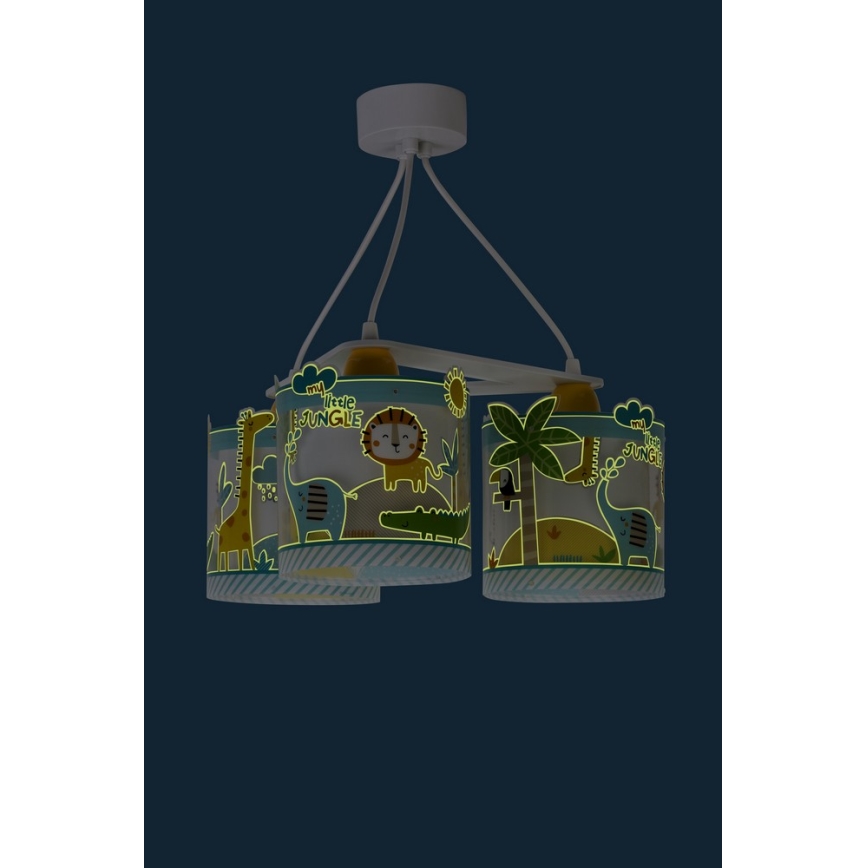 Dalber D-76114 - Children chandelier JUNGLE 3xE27/60W/230V
