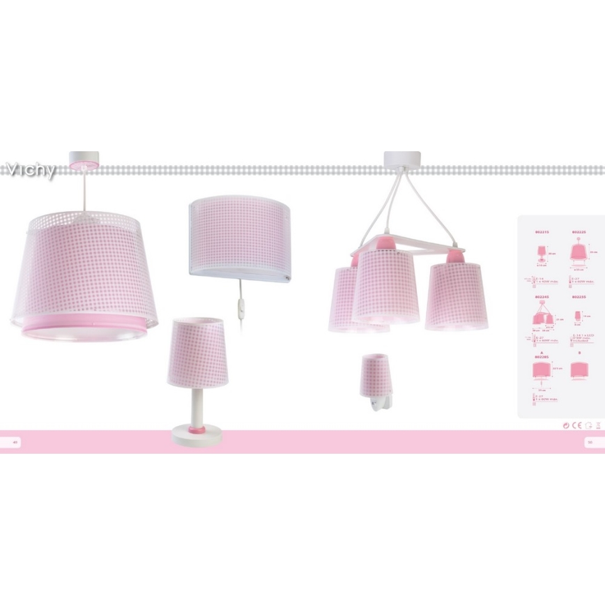 Dalber D-80222S - Children chandelier VICHY 1xE27/60W/230V