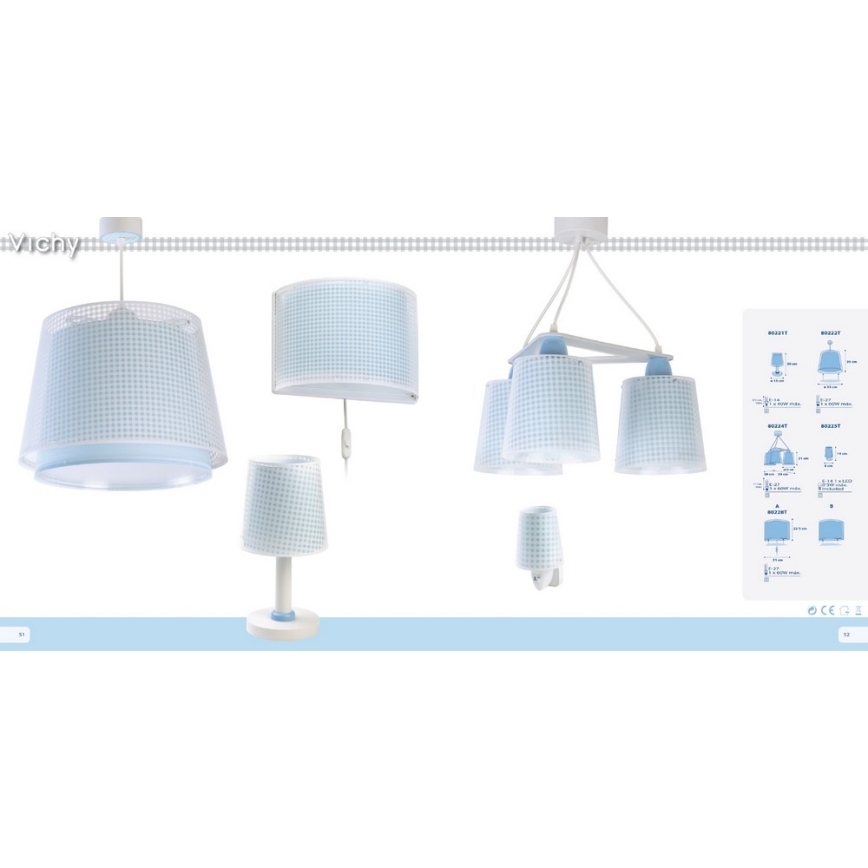 Dalber D-80222T - Children chandelier VICHY 1xE27/60W/230V