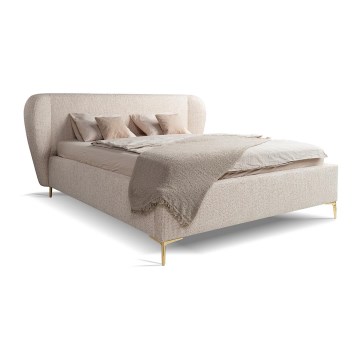 DALIA Upholstered Bed Frame 160 x 200 cm, Beige — Mattress Not Included