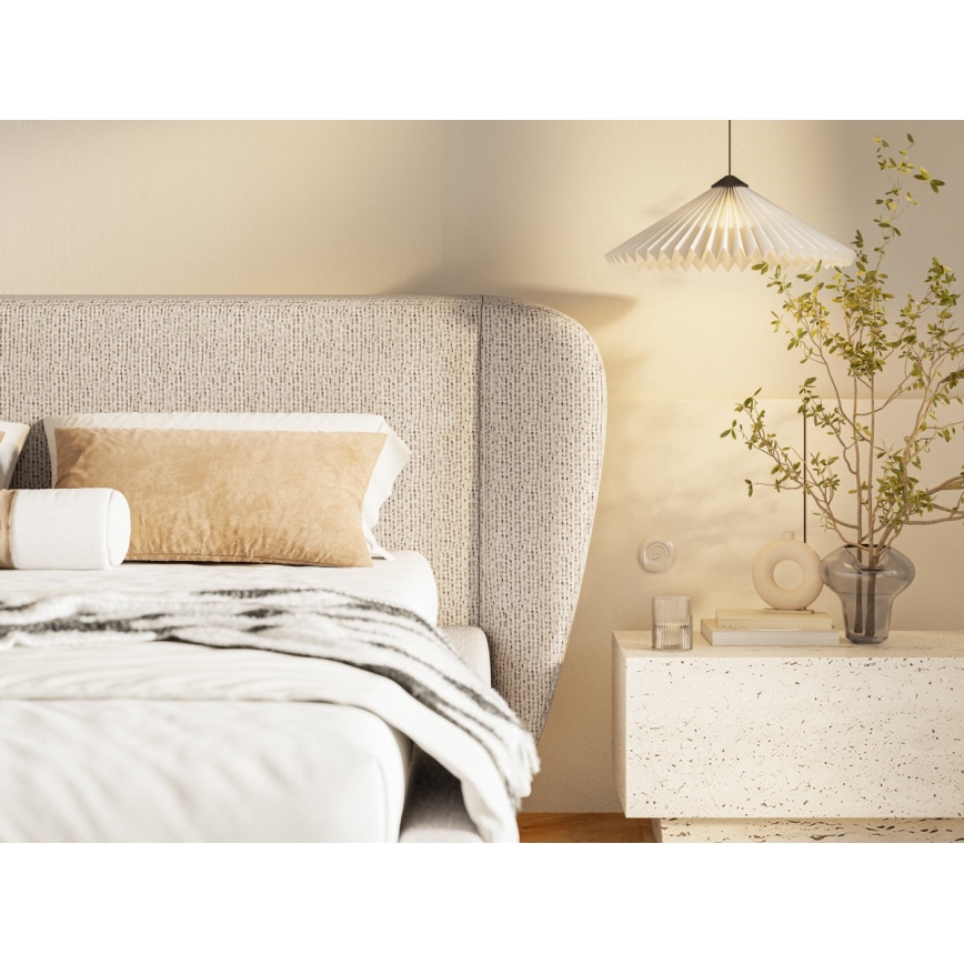 DALIA Upholstered Bed Frame 160 x 200 cm, Beige — Mattress Not Included