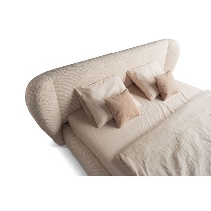 DALIA Upholstered Bed Frame 160 x 200 cm, Beige — Mattress Not Included
