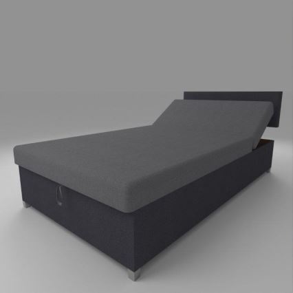 Upholstered divan bed with adjustable reclining and storage DALLAS 108x205 cm grey/anthracite