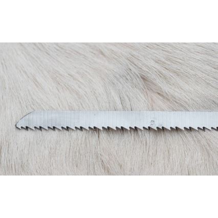 Damascus hunting dispatch knife with mini saw 12 cm deer antler