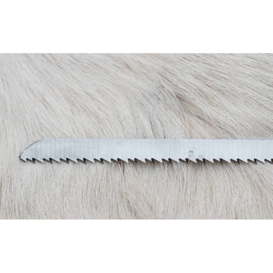 Damascus hunting dispatch knife with mini saw 12 cm deer antler