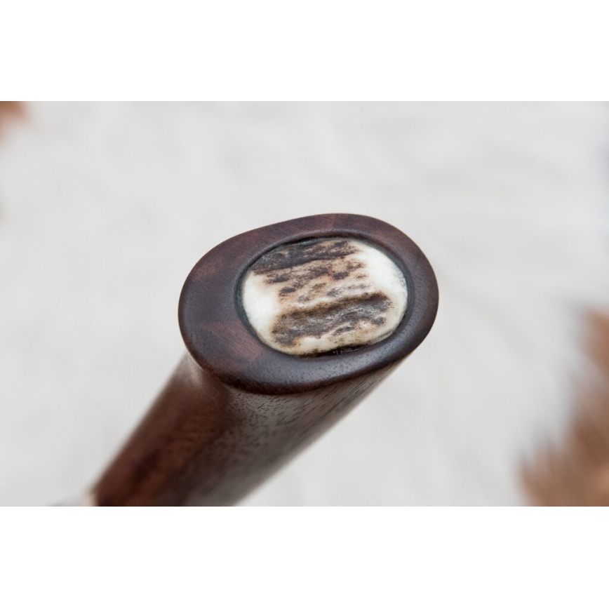 Damascus hunting knife 11,8 cm walnut/deer antler