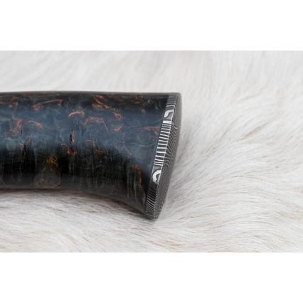 Damascus hunting knife 13,8 cm birch/camel bone