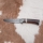 Damascus hunting knife 13,8 cm ironwood/buffalo bone