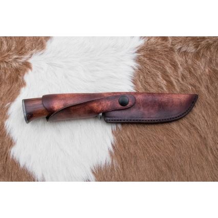 Damascus hunting knife 13,8 cm ironwood/buffalo bone