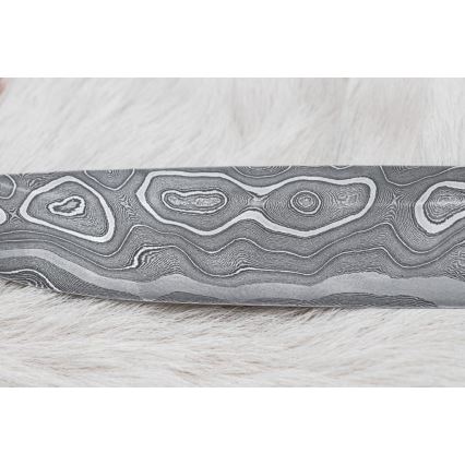 Damascus hunting knife 13,8 cm ironwood/buffalo bone