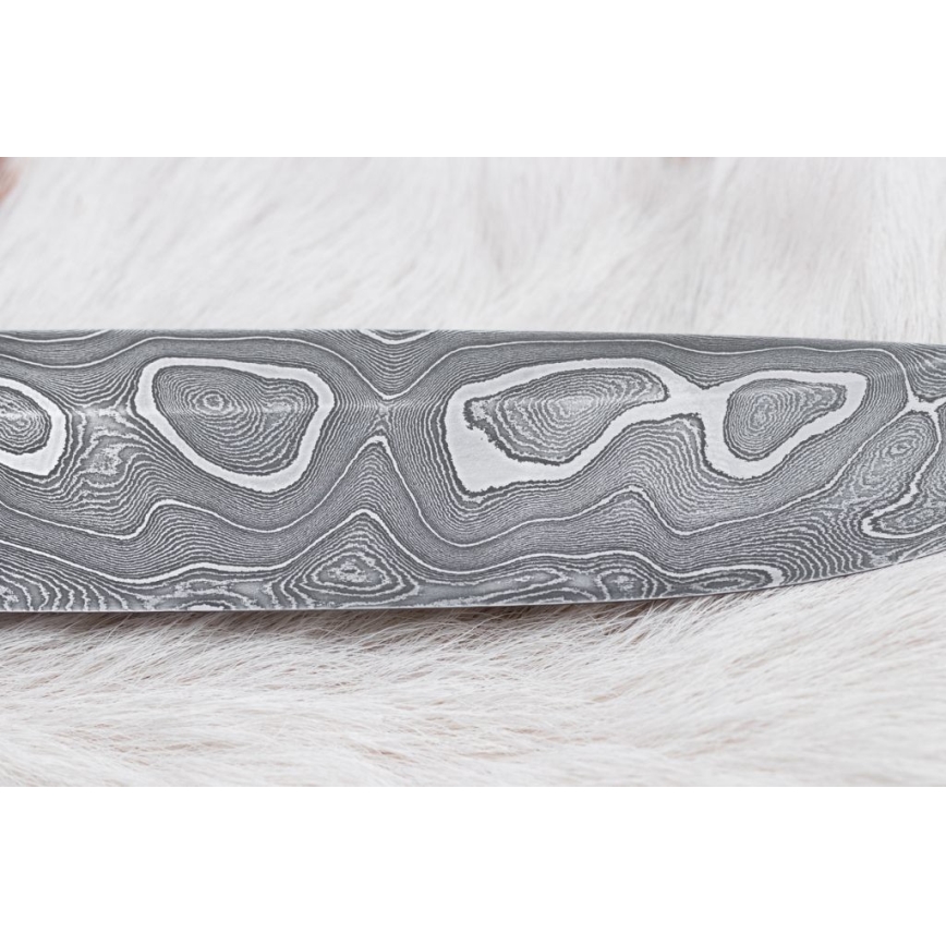 Damascus hunting knife 13,8 cm ironwood/buffalo bone