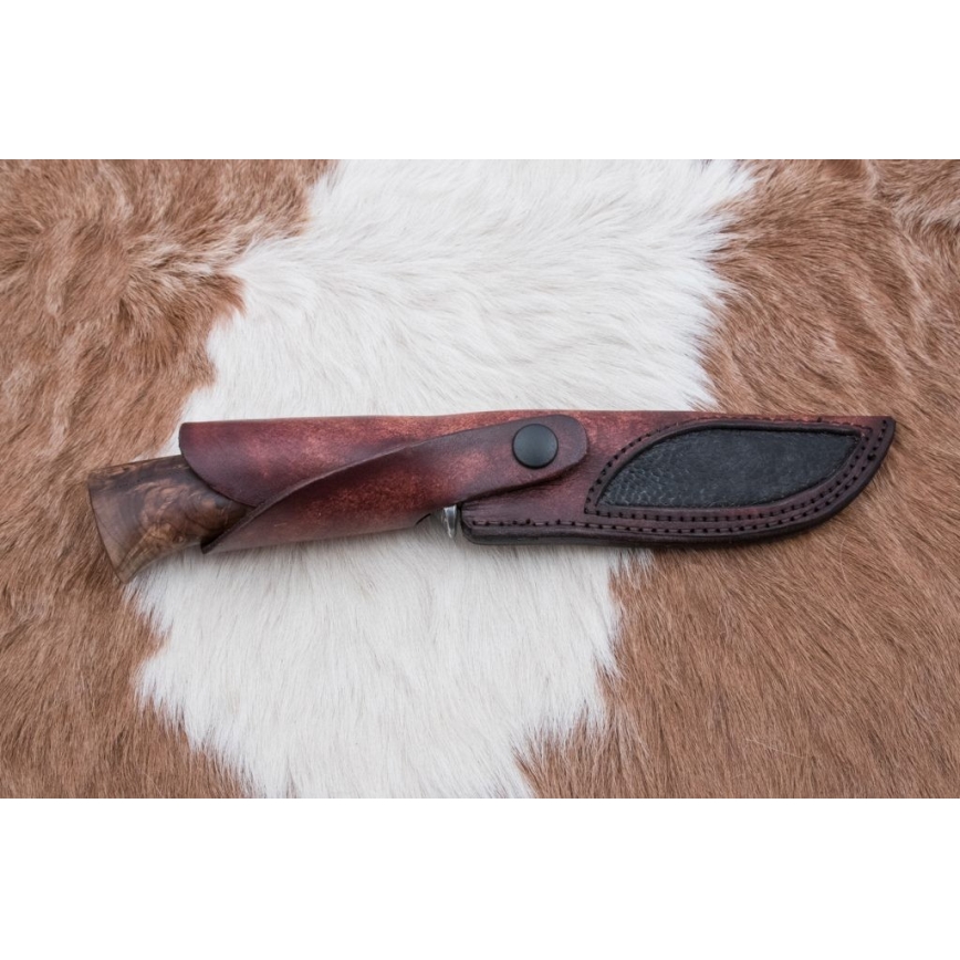 Damascus hunting knife 13 cm poplar/ebony
