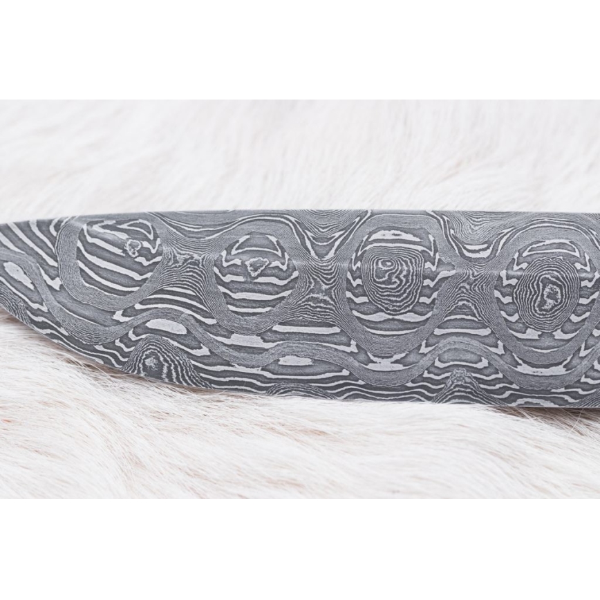 Damascus hunting knife 13 cm poplar/ebony