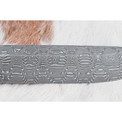 Damascus hunting knife 14,5 cm alder/serpentinite