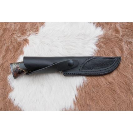 Damascus hunting knife 14 cm chestnut tree