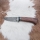 Damascus hunting knife 9,7 cm walnut/maple