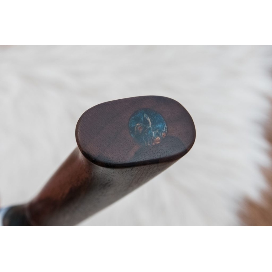 Damascus hunting knife 9,7 cm walnut/maple