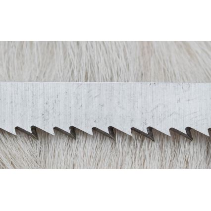 Damascus hunting knife with mini saw 11 cm deer antler