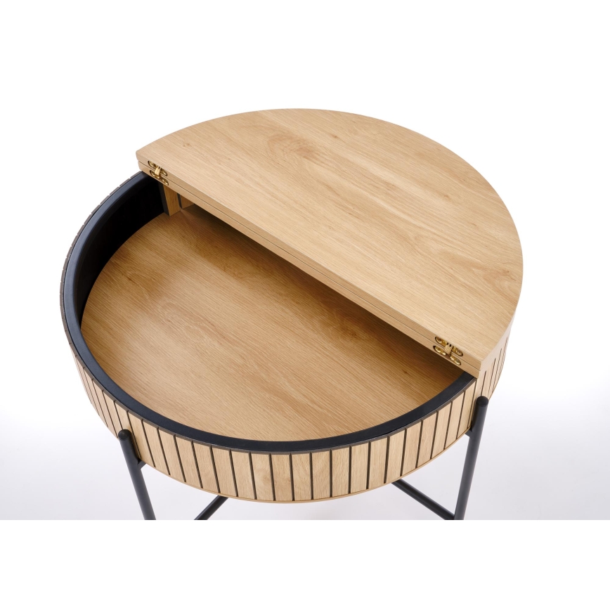 DANTE Coffee Table, Ø 67 cm, Brown/Black