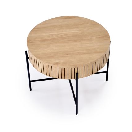 DANTE Coffee Table, Ø 67 cm, Brown/Black