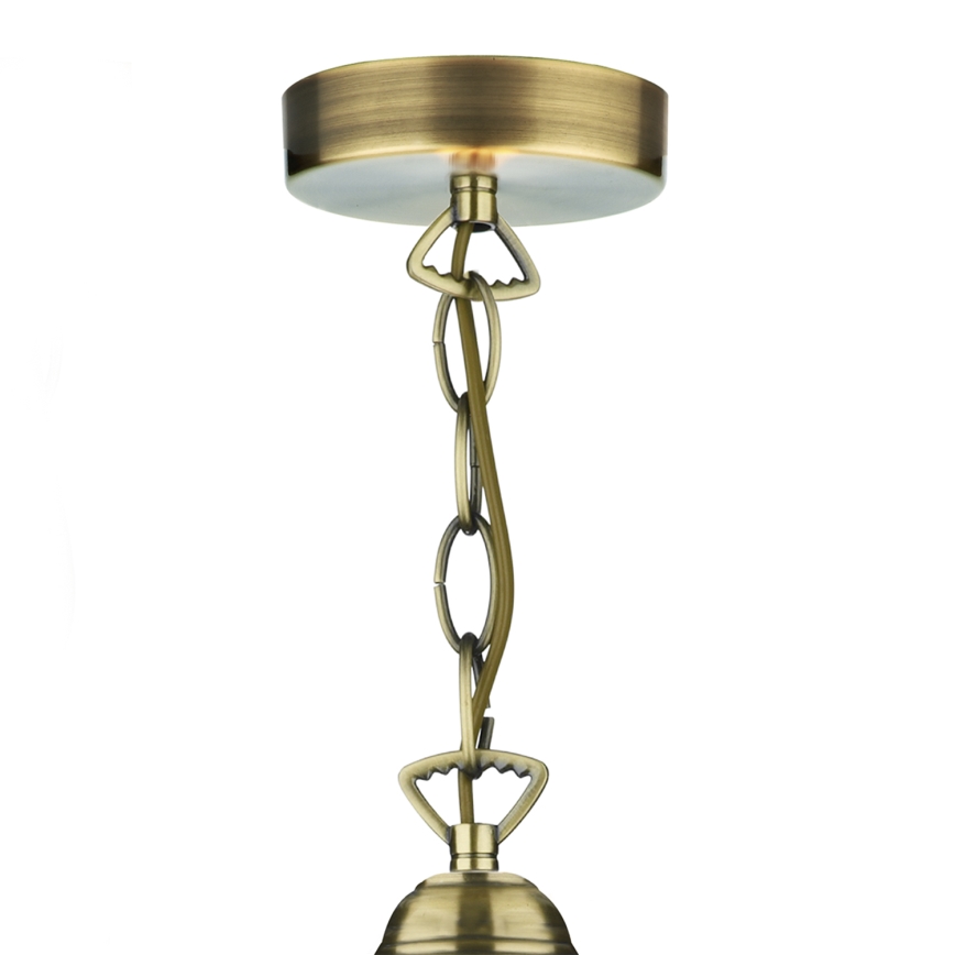 Där Lighting ARD866 - ARDECHE Chain Pendant Light 1x E27/60W/230V Brass/Smoked Brown