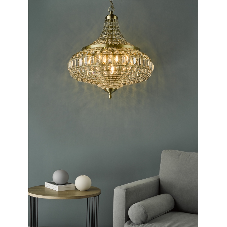 Där Lighting ASM0675 - ASMARA chain-hung chandelier 6xE14/40W/230V brass