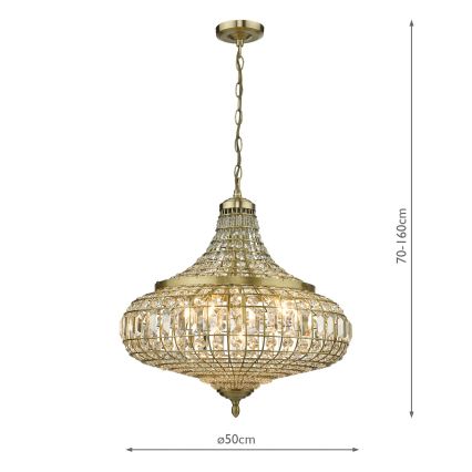 Där Lighting ASM0675 - ASMARA chain-hung chandelier 6xE14/40W/230V brass