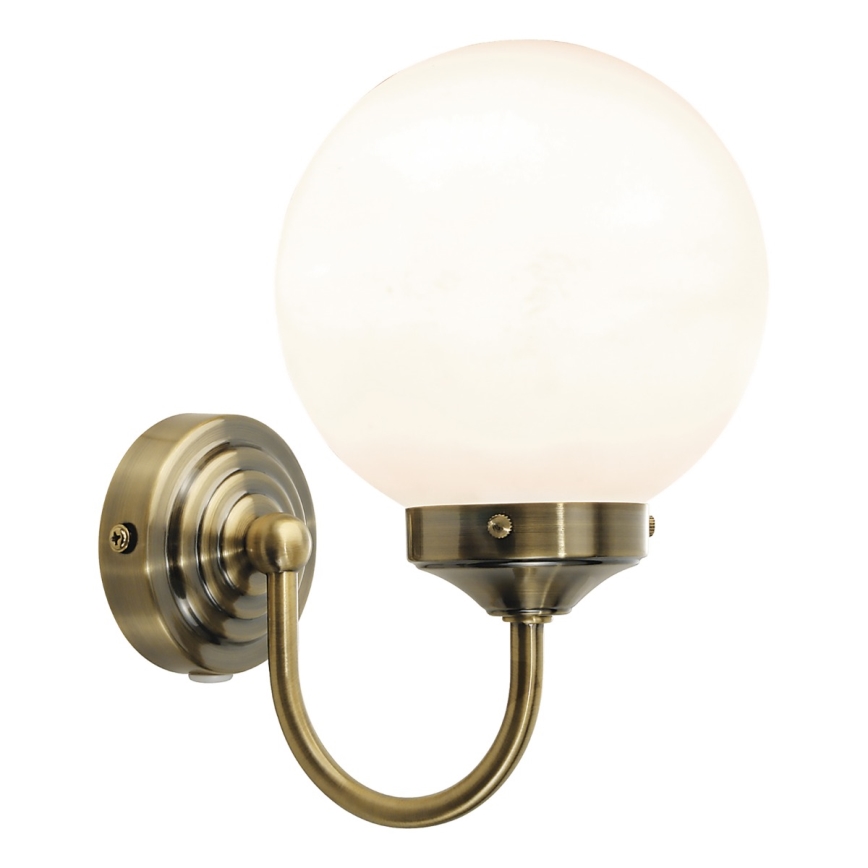 Där Lighting BAR0775 - BARCLAY Bathroom Wall Light 1xE14/40W/230V IP44 Brass