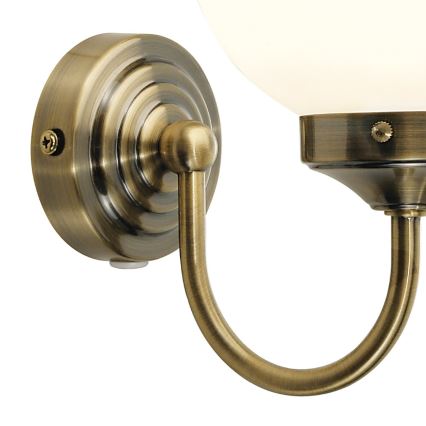 Där Lighting BAR0775 - BARCLAY Bathroom Wall Light 1xE14/40W/230V IP44 Brass
