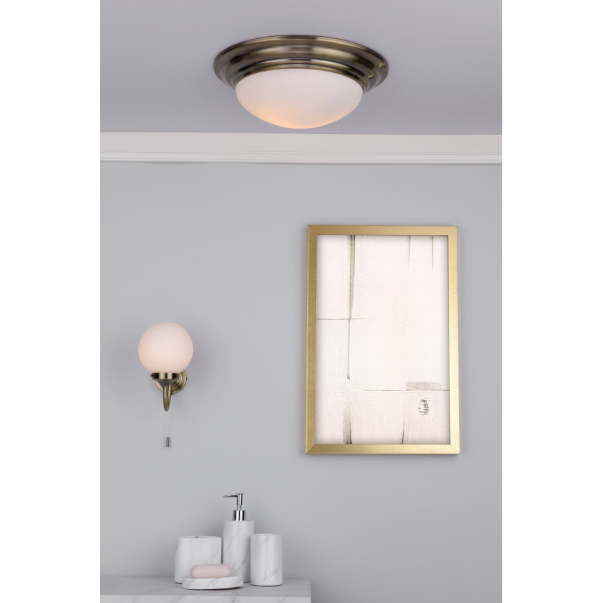 Där Lighting BAR5075 - BARCLAY Bathroom Ceiling Light, 1xE27/60W/230V, Ø 38 cm, Brass